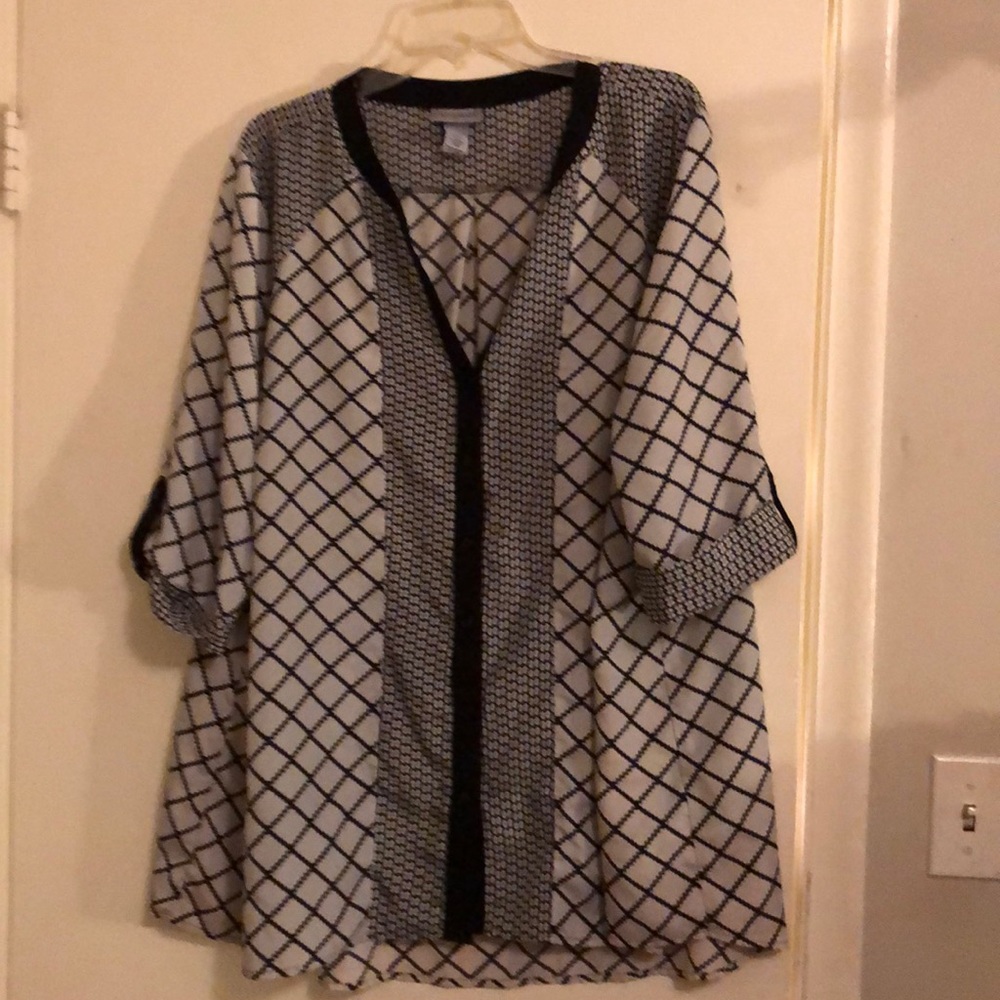 Super cute mixed print top